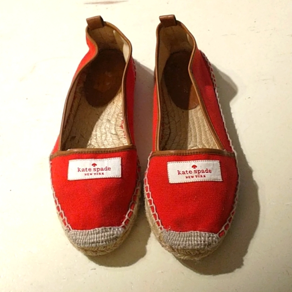 Red Kate Spade espadrilles. Good condition.